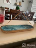 img 1 attached to Folkulture Incense Holder Or Incense Burner Holder, Modern Insence Ash Catcher Or Insense Stick Holder For Table Décorations, Wooden Incense Tray For Sticks, Boho Gifts, Green Plaid review by Kendra Simpson