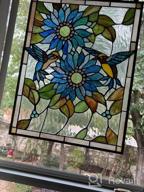 img 1 attached to Handcrafted Capulina Sunflower And Birds Stained Glass Panel Window Hangings - Traditional Tiffany Glass Art For Home Decor And Gift Giving review by Maria Rodriguez