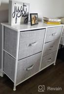 img 1 attached to Sorbus Five-Drawer Dresser - Furniture Storage Tower For Bedroom, Hallway, Closet, And Office - Steel Frame With Wood Top And Easy-Pull Fabric Bins In Marble White With Black Finish review by John Kachinosky