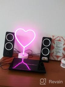 img 5 attached to Heart Shaped LED Neon Sign With Base For Room Decor And Mother'S Day Gift - Neon Heart Light Night Light For Bedroom