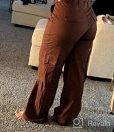 img 1 attached to Women'S Casual Loose High Waisted Straight Leg Baggy Cargo Pants With Pockets review by Carlos Krueger