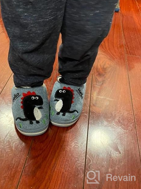 img 1 attached to Dinosaur Non-Slip Boys Slippers- LÄTT LIV Shoes review by Luckie Coonrod