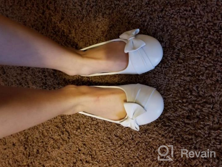 img 1 attached to 🎀 Ivory Pearl or White Flat Shoes for Infants & Girls, featuring Side Bow review by Mike Hamelin