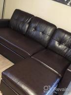 img 1 attached to Brown Faux Leather L-Shaped Convertible Sectional Sofa Couch For Small Apartments By HONBAY review by Loud Forrest