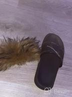 img 1 attached to Valpeak Fur Slides Slippers For Women Open Toe Furry Fluffy Slides Slippers Girls Fur Sandals Outdoor review by Belkis Rivas