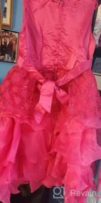 img 3 attached to Свадебное платье с оборками для девочки, вышивкой и пайетками от JerrisApparel