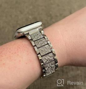 img 5 attached to Wolait совместим с Apple Watch Band 38 мм 40 мм, IWatch SE/Series 6/5/4/3/2/1 женский сверкающий кристалл горный хрусталь металлический браслет