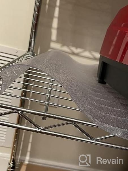 img 1 attached to Resilia Heavy Duty Silver Diamond Pattern Non-Slip Shelf Liner For Wire Shelving Units - 5 Pack, 14 Inches X 36 Inches, Made In USA For Kitchen, Bathroom & Garage Storage review by Dany Hamilton