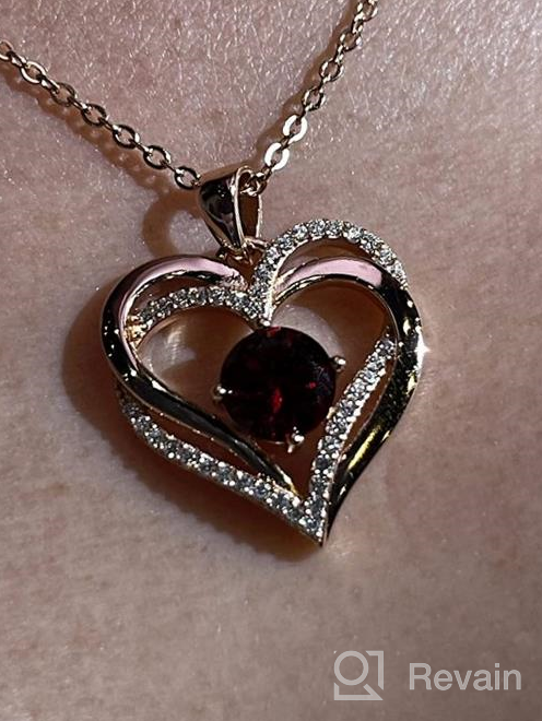 img 1 attached to LOUISA 925 Sterling Silver Love Heart Birthstone Necklaces for Women - Pendant Necklace ideal for Birthday, Christmas Gifts - Jewelry for Women, Sister, Girls review by Sara Hemp