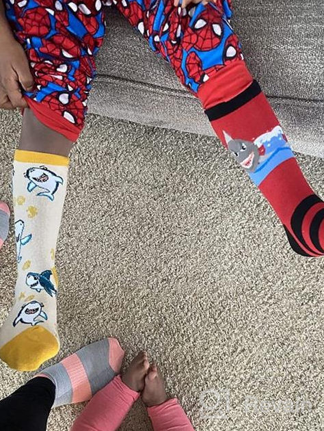 img 1 attached to 🧦 6 Pairs of Novelty Cotton Cartoon Kids Boy Socks | Funny Seamless Crew Socks for Teenage Boys | Ideal for Sport, School & Daily Wear review by Eric Carr