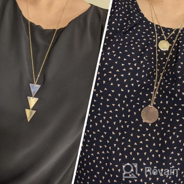 img 1 attached to Make A Statement With HANPABUM'S 4-10 Piece Long Pendant Necklace Set Featuring Tassel, Bar, Circle And Leaf Designs For A Chic Look! review by Scott Carlile