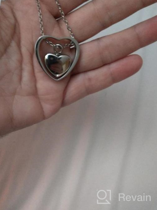 img 1 attached to 💔 XUEERMEI Heart Cremation Urn Necklace: A Forever Keepsake for Ashes, No Longer by My Side But Always in My Heart review by Maurice Hurd