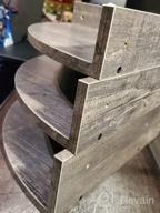 img 1 attached to Rustic Brown And Black Homode Corner Shelf Wall Mount Set Of 3 With Cord Hole For Bathroom, Living Room, Kitchen, And Bedroom. 3 Tier Floating Wood Wall Display Shelf For Stylish Storage. review by Matthew Frandsen