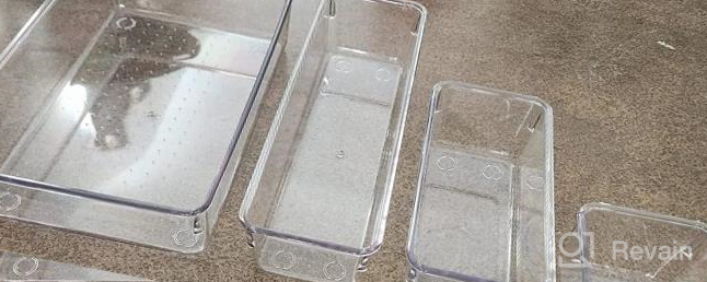 img 1 attached to 25-Piece Clear Plastic Drawer Organizers: Non-Slip Trays For Makeup, Jewelry, Office & More! review by Adam Gray