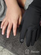 img 1 attached to YukiniYa Water-resistant Touchscreen Kids Winter Gloves: Warm and 🧤 Soft Lining for Boys and Girls 3-15 Years in Black review by Khalil Hopp