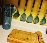 img 1 attached to 31Pcs Heat Resistant Non-Stick Silicone Kitchen Utensil Set With Stainless Steel Handle - Gray (BPA Free, Non Toxic) review by Darren Neal