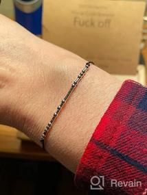 img 8 attached to Дайте вдохновение с браслетом на морзе КГБНКИЭ – из стерлингового серебра на шелковой веревке – идеальный подарок для нее.