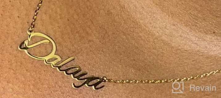 img 1 attached to Personalize Your Style With Shinelady'S Custom Name Necklace: 18K Gold Plated With Birthstone & Heart Detail - Gift For Women review by Jason Wesley