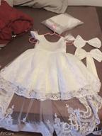 img 1 attached to White Lace Bowknot Flower Girl Dresses For Pageant Party Wedding Gowns 1-10 Years Old review by Patrick Brinson