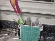 img 1 attached to YOHOM Kitchen Sponge Brush Holder For Sink Black Dish Sponge Caddy Countertop Organizer Plastic Scrub Brush Holder With Dividers review by Chris Russell
