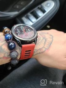 img 5 attached to Мягкий силиконовый сменный ремешок для Samsung Gear S3 Frontier/S3 Classic/Galaxy Watch 46 мм и Ticwatch Pro S2/E2 - красный черный ремешок NotoCity для улучшенного стиля и комфорта.