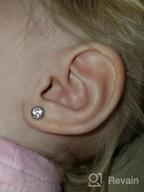 img 1 attached to 925 Sterling Silver 5mm Round Bezel-Set CZ Stud Earrings for Girls - Locking Screw Backs, Perfect for Babies, Toddlers, and Young Girls on any Occasion! review by Tyler Ramey