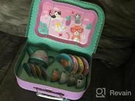 img 1 attached to Jewelkeeper Ballerina Pretend Tea Set - 15 Piece Girls Toy Tin With Carrying Case review by Josie Stevens