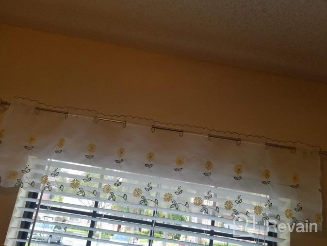 img 1 attached to 🌼 ZHH Handmade Daisy Valances: Embroidered Pastoral Style Cafe Curtain with Floral Kitchen Design - Yellow, 1 Panel (70" W x 17" H) review by Dave Hunt