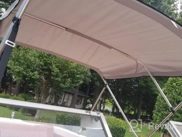 img 1 attached to Protect Your Boat With Kemimoto'S Durable 3 Bow Bimini Top - Ideal For Pontoon, Jon, And Inflatable Boats review by Noah Jess