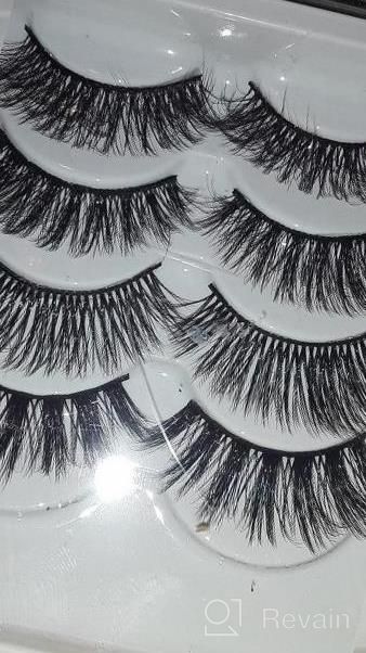 img 1 attached to Get Naturally Stunning Lashes: CINLITEK 10 Pairs 5 Styles Reusable 3D Handmade Mink False Eyelashes Set With Free Applicator And Lash Curler review by Jessica Williams
