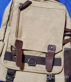 img 6 attached to Khaki Canvas Messenger Sling Cross Body Shoulder Bag - Large Leaper