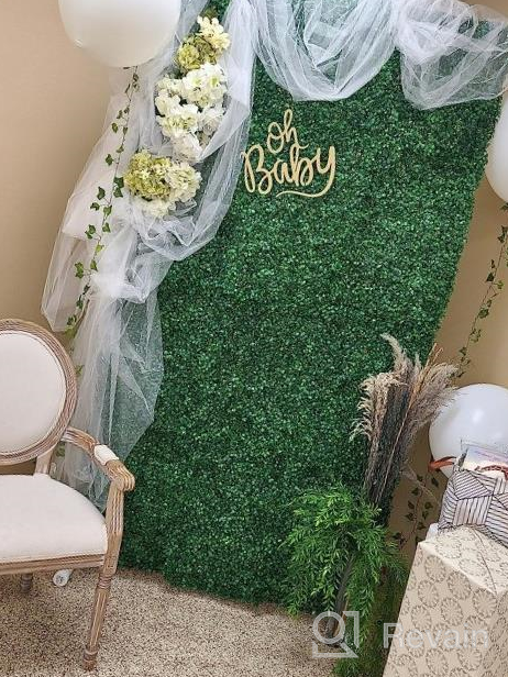 img 1 attached to 24X16In Faux Boxwood Hedge Wall Panels 12PCS Artificial Grass Backdrop Greenery Topiary Plant Artificial Boxwood Hedge Panel For Home Decor review by Josh Long