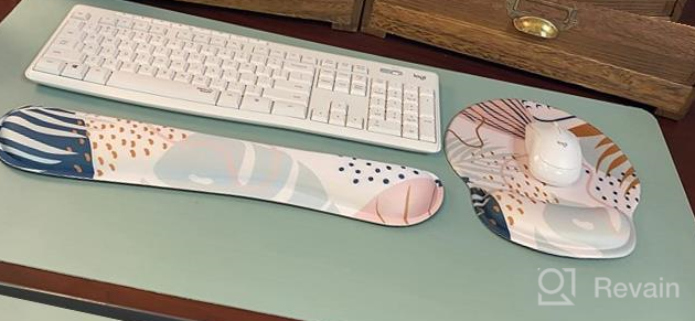 img 1 attached to ILeadon Keyboard Wrist Rest Pad And Mouse Wrist Rest Support Mouse Pad Set, Non Slip Rubber Base Wrist Support With Ergonomic Raised Memory Foam For Easy Typing & Pain Relief - Plants Flowers review by Michael Moulton