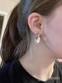 img 6 attached to 🎁 Coadipress S925 Stamp Disc Tassel Earrings: Delicate Huggie Hoops for Women - Perfect Gifts for Valentine's, Birthdays, Anniversaries, Mothers Day, and Christmas