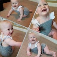 img 1 attached to Newborn Girl Clothes Baby Girl Ruffles Romper Lace Sleeveless Outfit Grey Bodysuit Clothes review by Blair Foster