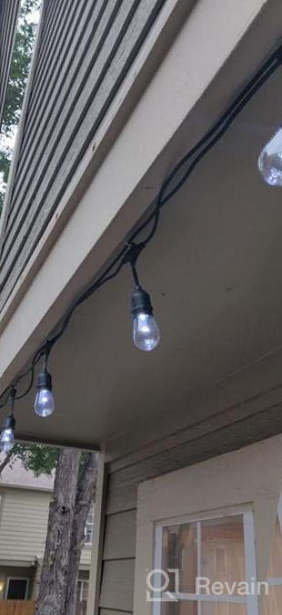 img 1 attached to RGB Cafe String Lights, 48FT Outdoor Patio Lights (2 Pack), 30+5 E26 S14 Shatterproof Edison Bulbs, Dimmable Commercial Grade Bistro Backyard Garden Lighting - 96Ft Total review by Ben Swett