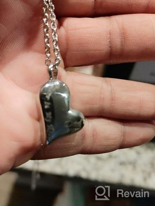 img 1 attached to Dad Forever in My Heart Cremation Urn Ashes Necklace - Stainless Steel Keepsake Pendant | Waterproof Memorial Jewelry review by Alvis Minchenko