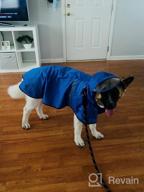 img 1 attached to Waterproof Dog Raincoat With Adjustable Belly Strap, Leash Hole & Reflective Strip - Lightweight Breathable Hoodie Jacket For Medium Large Dogs - Easy To Wear review by Eric Grayson