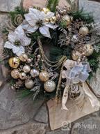 img 1 attached to Valery Madelyn Pre-Lit 30" Elegant Champagne Gold Christmas Wreath With Ball Ornaments, Beads And Battery Operated 40 LED Lights - Holiday Decoration For Front Door Fireplace Xmas Decor review by Nicole Fisher