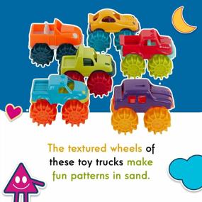 img 1 attached to Mini Monster Trucks For Toddlers - Battat Set Of 6 In Storage Bag, Ages 2+