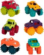mini monster trucks for toddlers - battat set of 6 in storage bag, ages 2+ логотип
