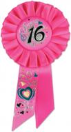 beistle sweet 16 rosette: elegant 3-1/4" x 6-1/2" party accessory logo