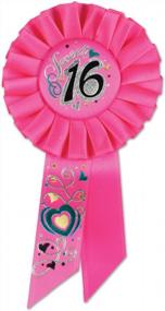 img 1 attached to Beistle Sweet 16 Rosette: Elegant 3-1/4" X 6-1/2" Party Accessory