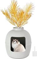 fansafurn hidden plant litter box: stylish rattan enclosed cat litter furniture - grey large hidden litter box enclosure logo