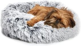 img 4 attached to Barkbox 2-In-1 Memory Foam Donut Bed For Dogs And Cats With Calming Orthopedic Joint Relief, Waterproof Lining, And Bonus Toy
