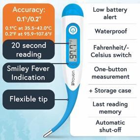 img 2 attached to Digital Flexi-Tip Thermometer - Accurate Fever Detection For Adults And Kids - Quick And Reliable Reading With Smiley Indicator And Protective Case By IProvèn®