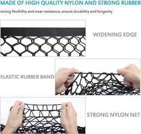 img 2 attached to 🚚 Universal Heavy Duty Cargo Net for Pickup Truck SUV - 43 x 23 Inch, Adjustable Elastic Storage Organizer Mesh Net with Hooks by MICTUNING