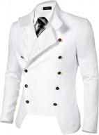 coofandy men's casual double-breasted jacket slim fit blazer логотип