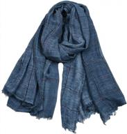 легкие мужские шарфы из хлопка и льна - runtlly double color wrap shawls логотип