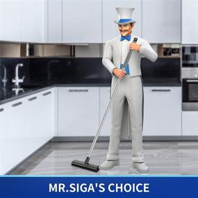 img 3 attached to Efficient MR.SIGA Floor Scrub Brush: 2-in-1 Scrubber and Squeegee for All-round Cleaning - Bathroom, Patio, Garage, Wall, Tile - Stiff Bristle Scrub Brush with Long Handle